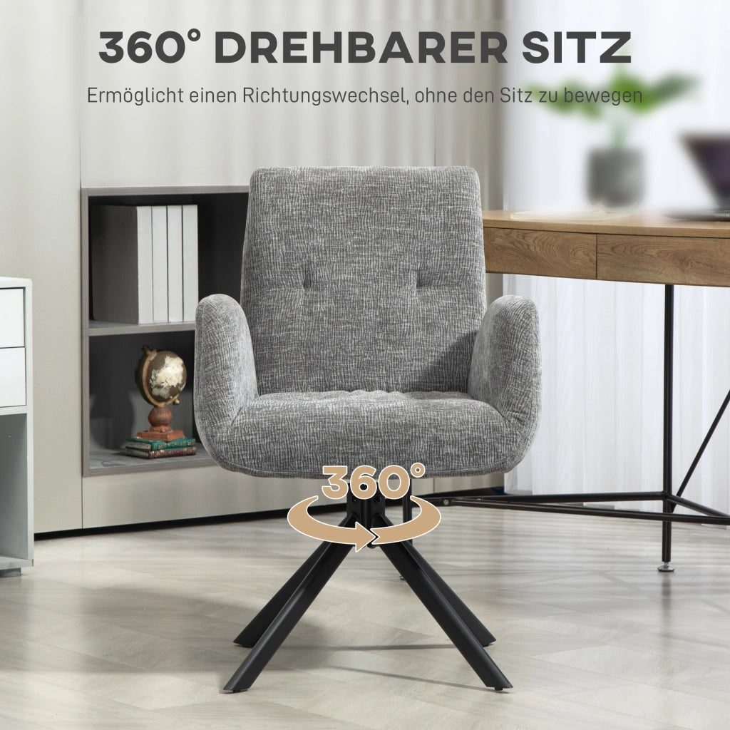 Poltrona girevole ¨C Minimal ¨C tessuto, grigio scuro