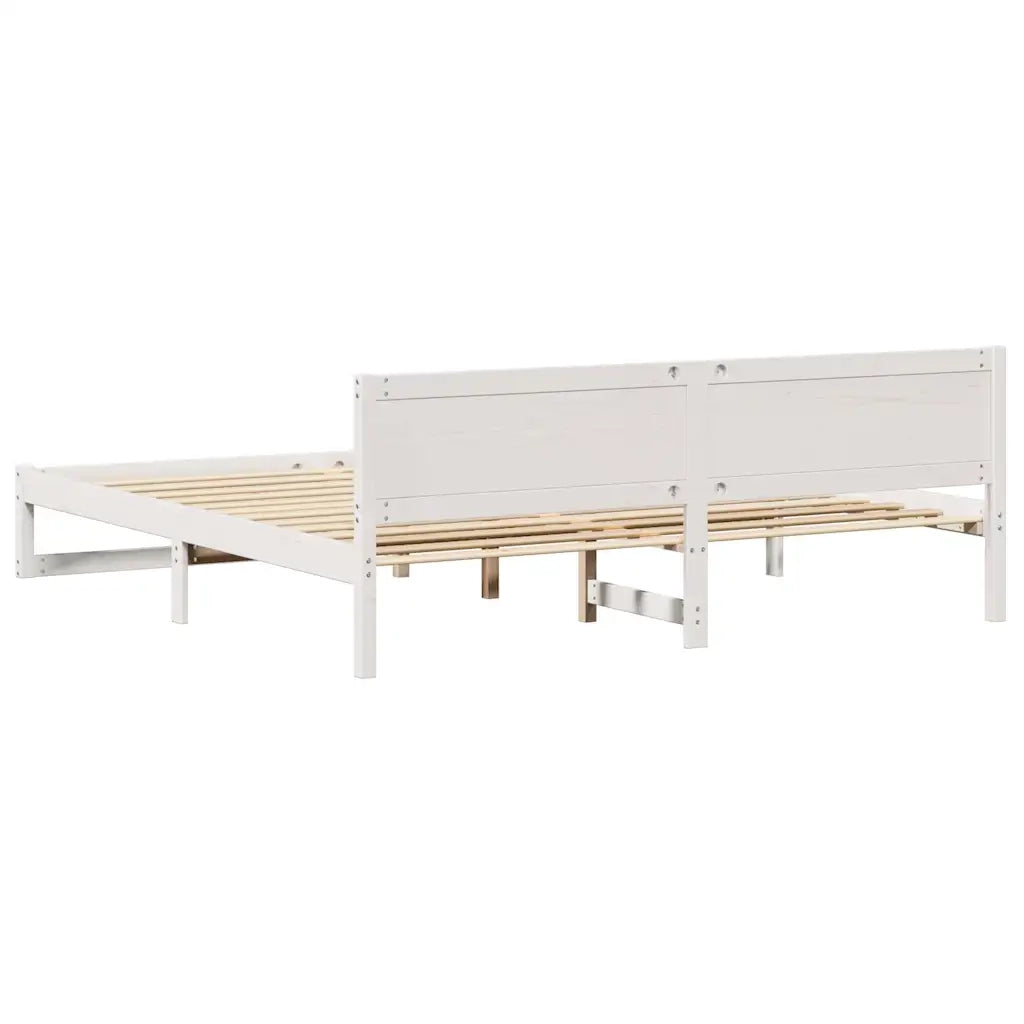 Struttura del letto Bianco 200 x 200 cm Pino massello