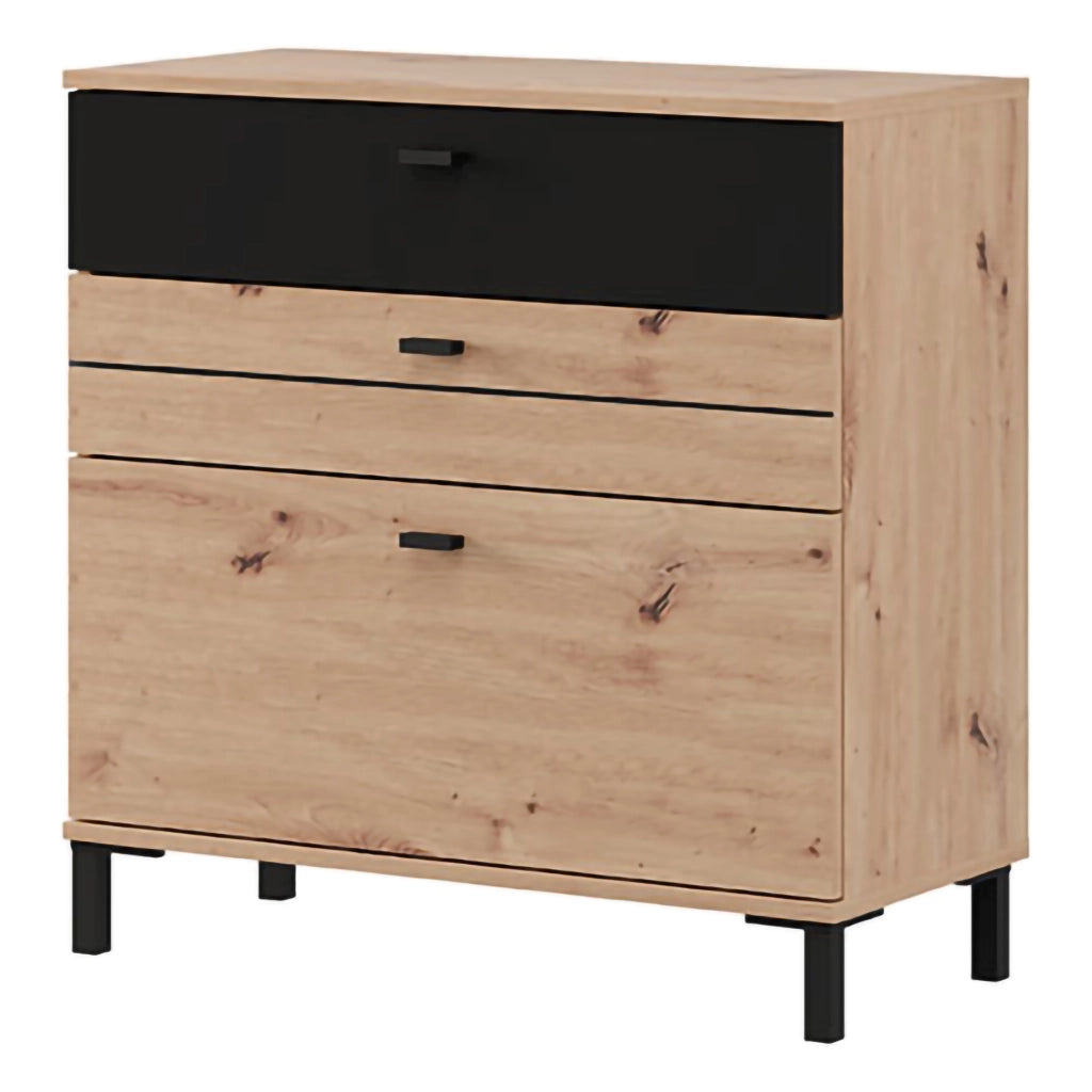 Madia Diani, Credenza un Ripiano, 77x35x78h cm Marrone Rovere Nodi