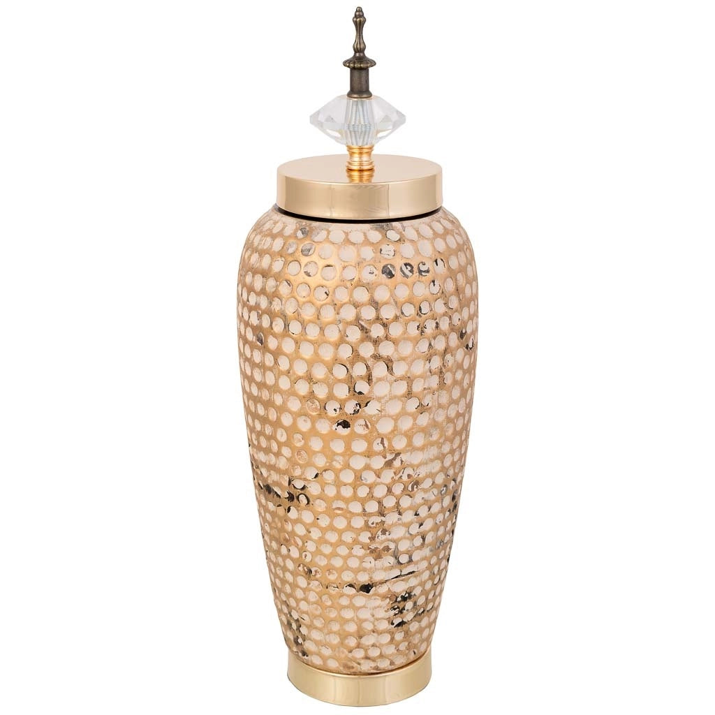 Vaso in ceramica dorata, D14x40h cm