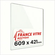 609 x 421 x 4 mm - Vetro per stufa a legna - vetro camino di ricambio - vetro per caminetto resistente al fuoco - France Vitre