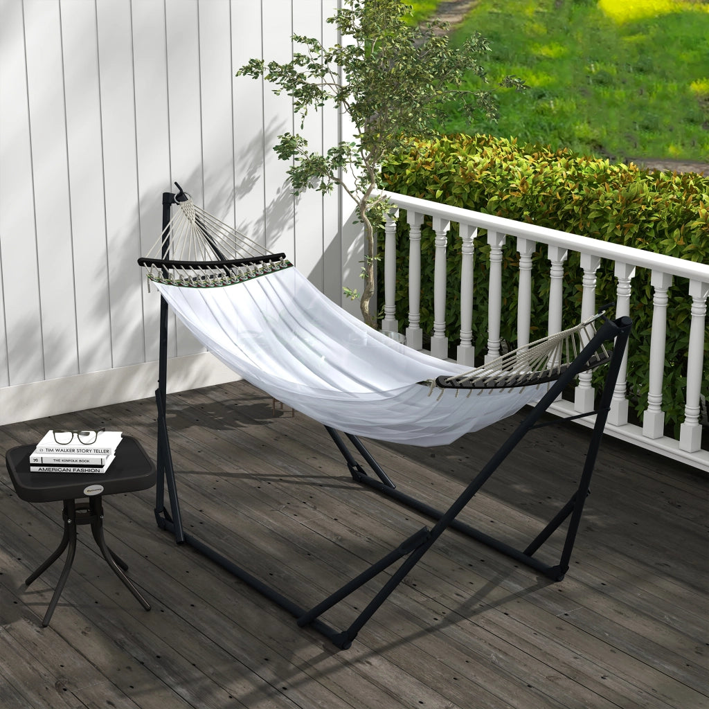 Amaca con struttura ¨C Minimal ¨C 263x89x100 cm, nero e bianco