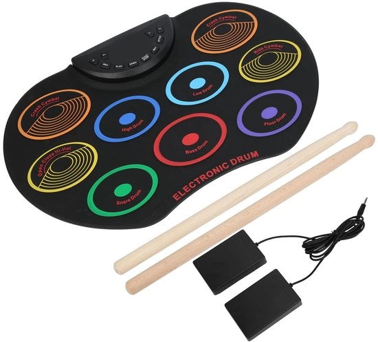 Drum elettronico portatile con piastra di battito manuale