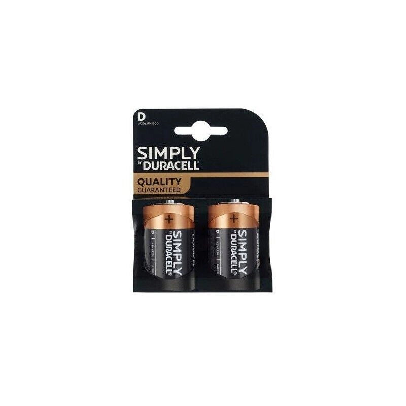 DURACELL SIMPLY BATTERIA MEZZA TORCIA D 2 PZ