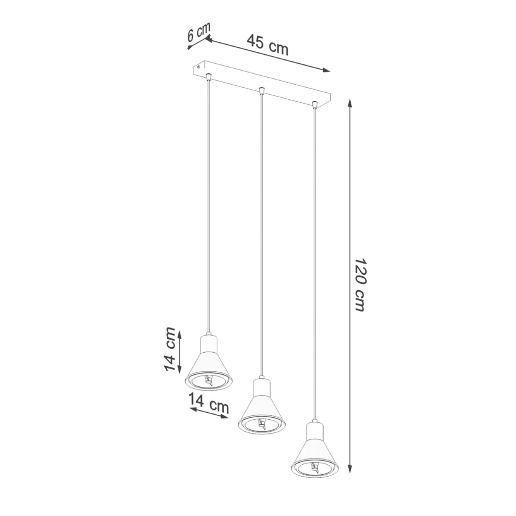 Lampada a sospensione TALEJA 3 bianco [ES111]
