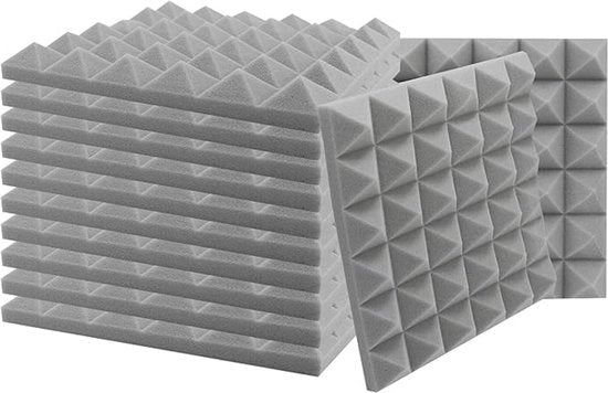 Pannelli di Isolamento Acustico Assorbenti per Casa e Ufficio 12 Pack | 30x30x2.5cm