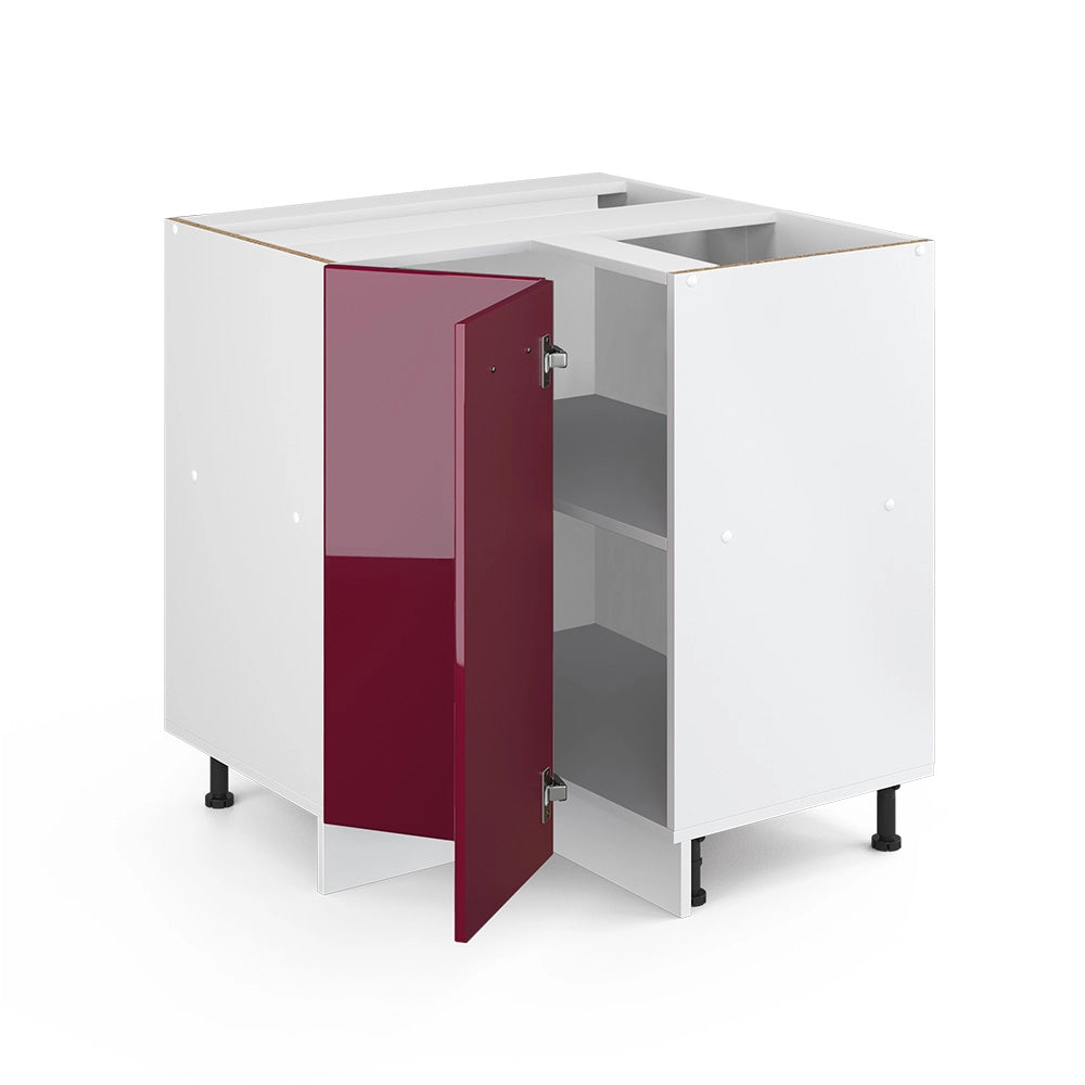 Mobile ad angolo cucina R-Line Rosso lucido/Bianco 75.6 cm, PL Antracite Vicco