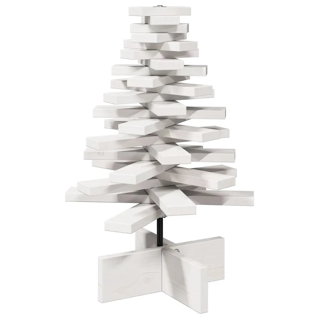 Albero di Natale | Decorazioni natalizie Decorativo Bianco 60 cm Legno Massello di Pino