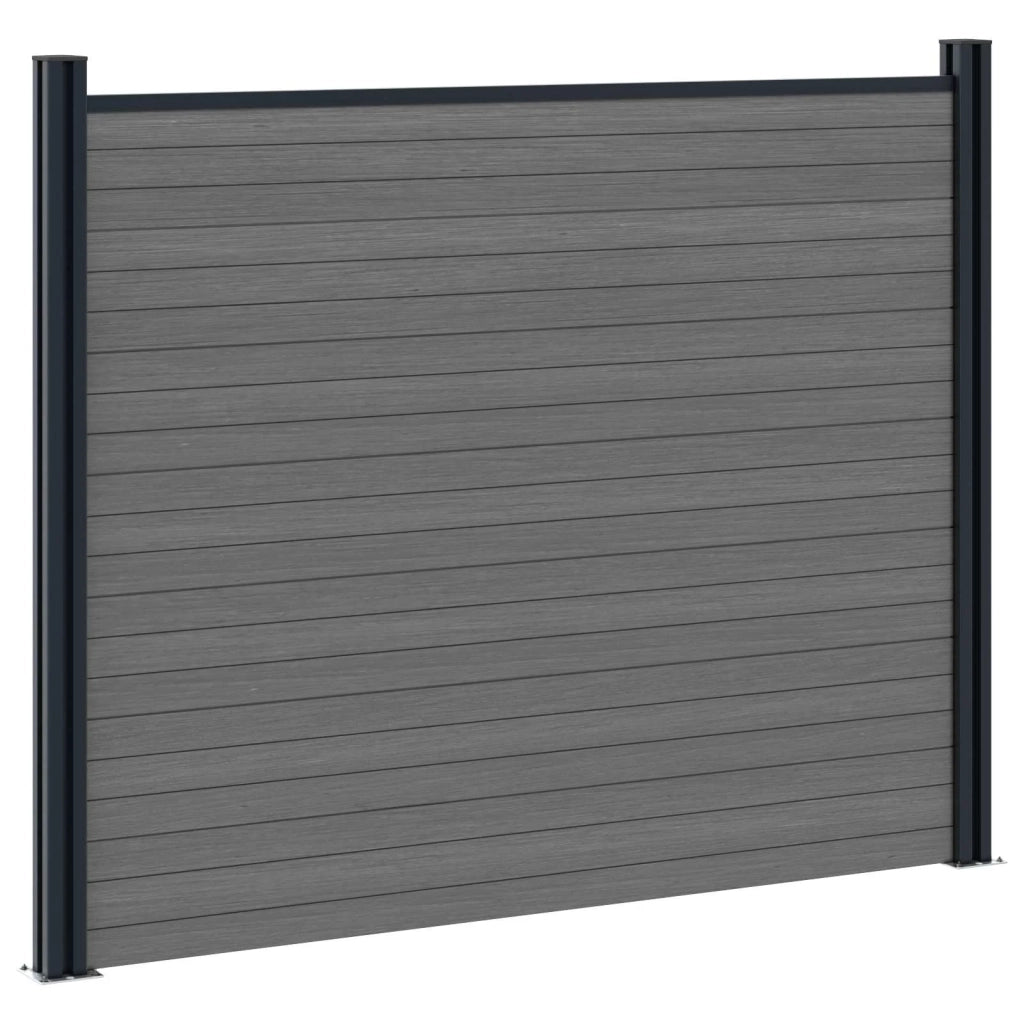 Pannello di Recinzione 7 pcs WPC e Alluminio Grigio