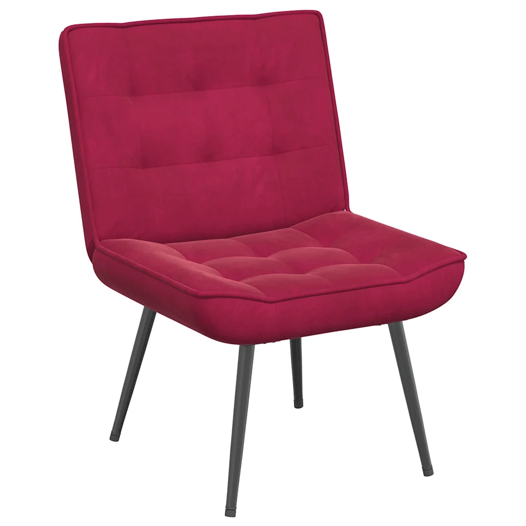 Poltrona Relax con Poggiapiedi Rosso Vino in Velluto 4012331