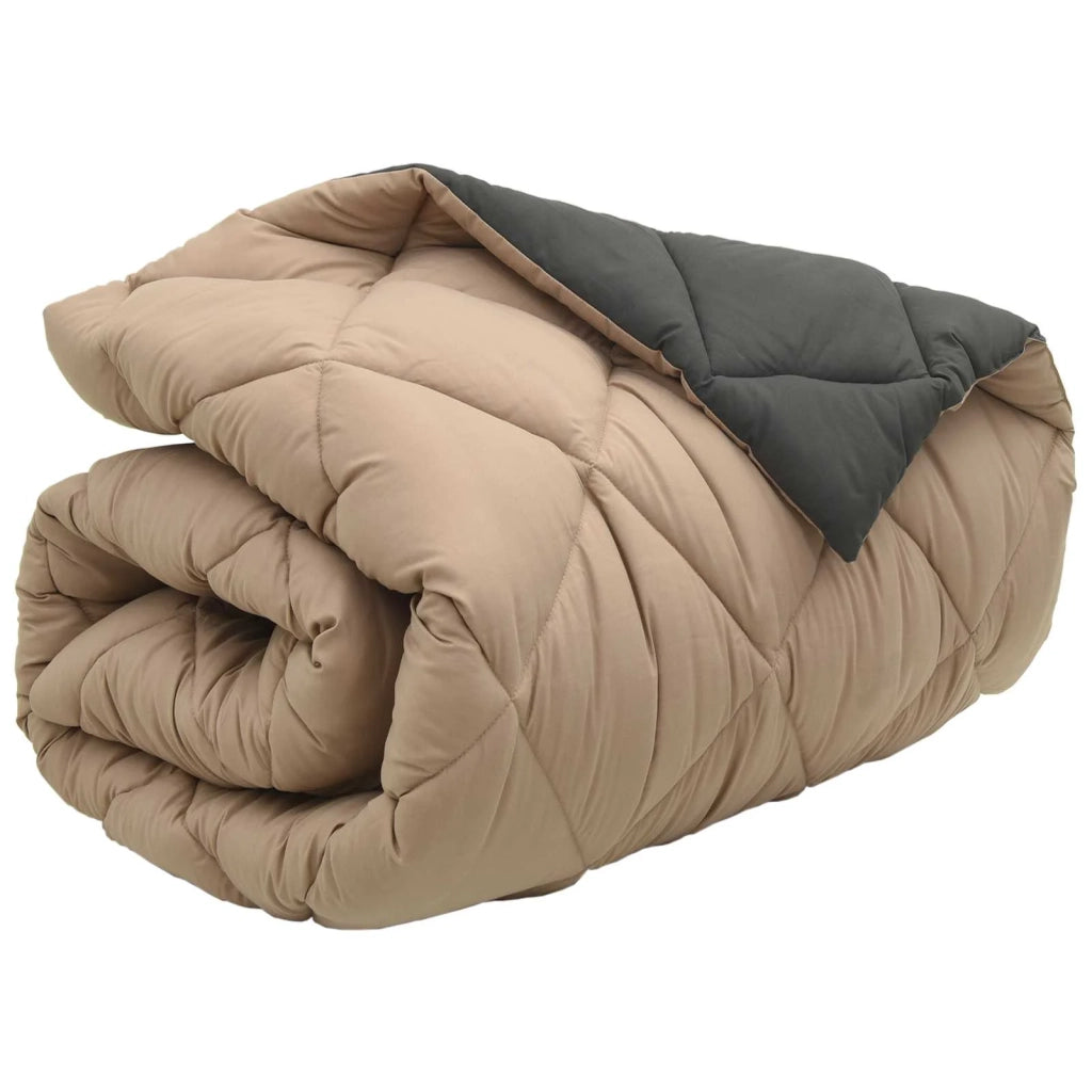 Duvet Invernale Antracite e Talpa 140 x 200 cm Microfibra 42025657