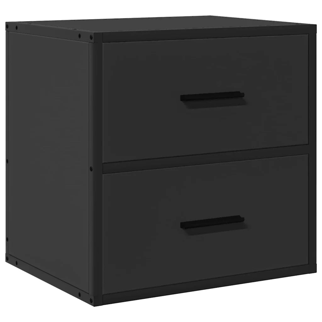 Comodino a Muro Nero 40x31x39,5 cm 848724