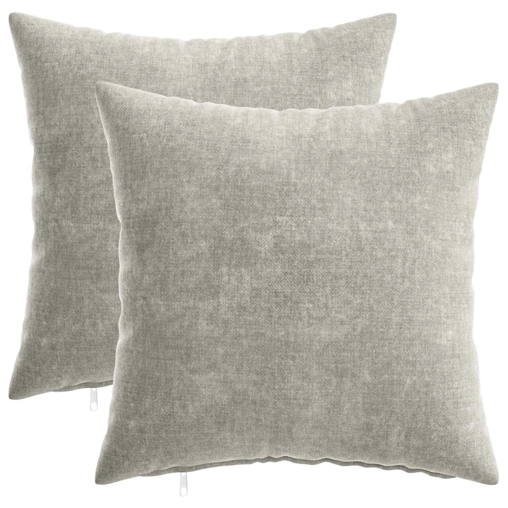 Federa 2 pz HEERLEN Grigio Chiaro 35 x 35 cm Tessuto Chenille 908113