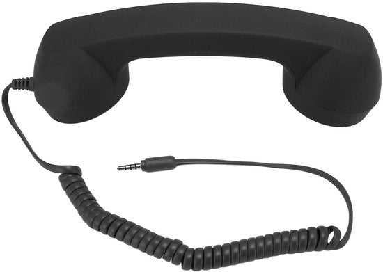 Ricevitore Telefonico Retro - 3,5 mm Fermo - Regolazione del Volume - Interruttore del Suono - Resistente alle Radiazioni - Cavo Rotante da 9ft - Microfono Telefonico