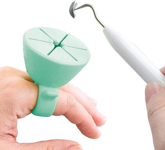 Wieden con chiusura a vite - Raccoglitore di rifiuti in vinile - Silicone - Leggero - 6,4 x 5 cm - Forma di fiore con apertura a foglia
