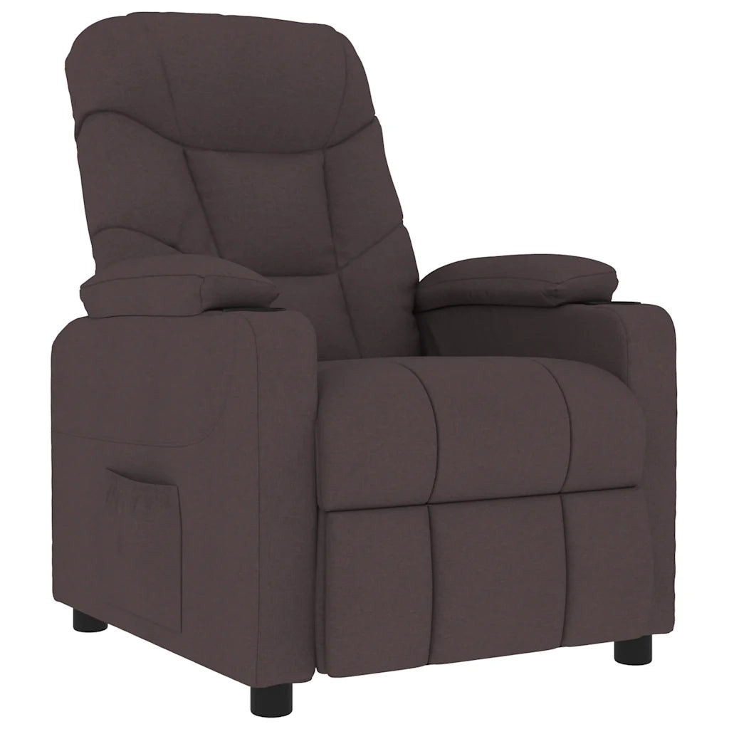 Poltrona Massaggiante Marrone Scuro in Tessuto 339097