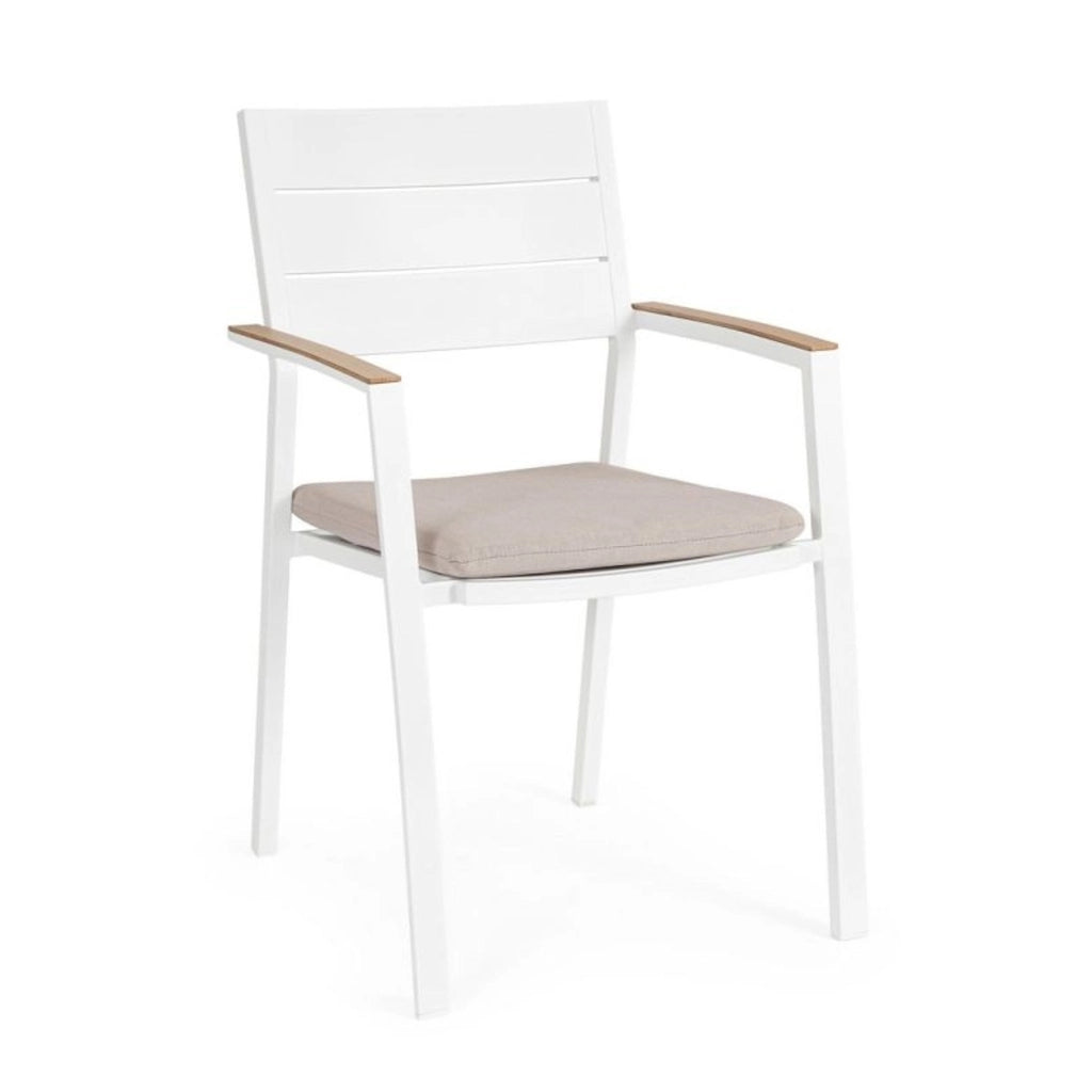 Sedia c/braccioli Zelmar bianco cm 58,5x55,5x90h