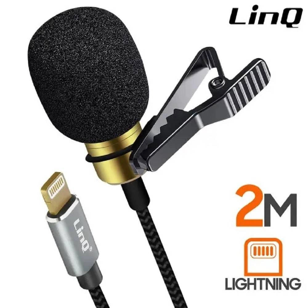 Trade Shop - Microfono Lavalier Lightning Suono Omnidirezionale A 360° Cavo 2 Metri Lt3542m -