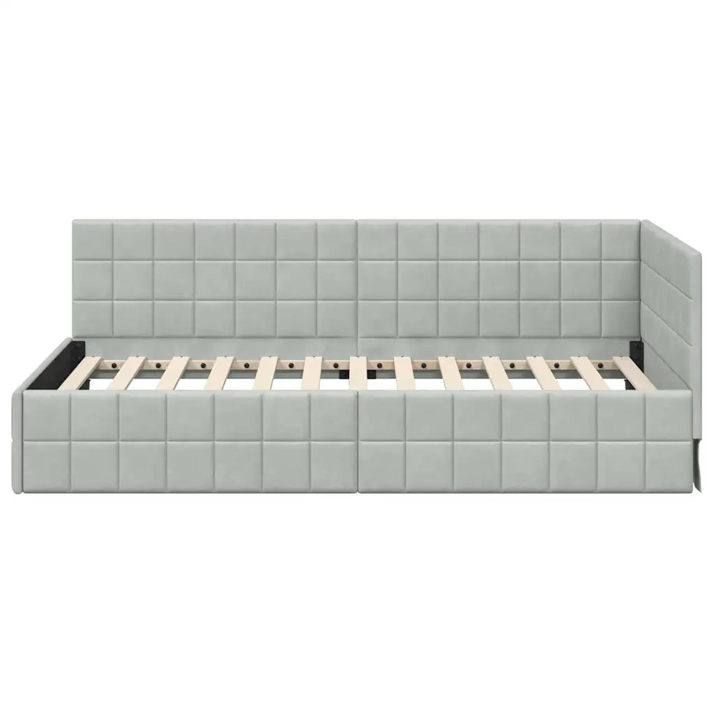 Cornice del letto ad angolo Grigio chiaro 100 cm x 200 cm 42016398