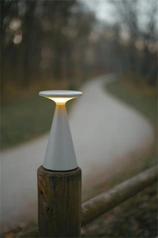 Lampada da tavolo Funghi grigia LED USB IP44 dimmer