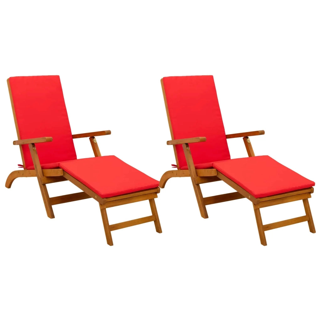 Lettino prendisole reclinabile e pieghevole 2 pcs Rosso 42025011