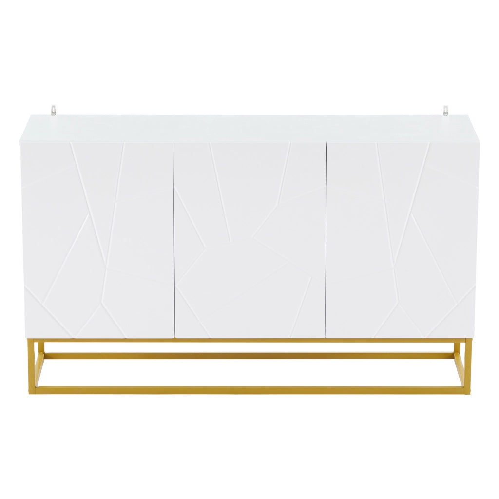 Credenza lucida moderna - Zephmum- 130 cm, 4 scomparti