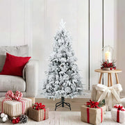 Albero di Natale Artificiale Snodato Foderato di Neve Bianco 42019306