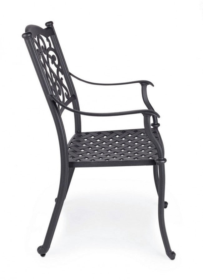Set 4 Sedie da Giardino 65x60x92h cm con Braccioli Ivrea Antracite