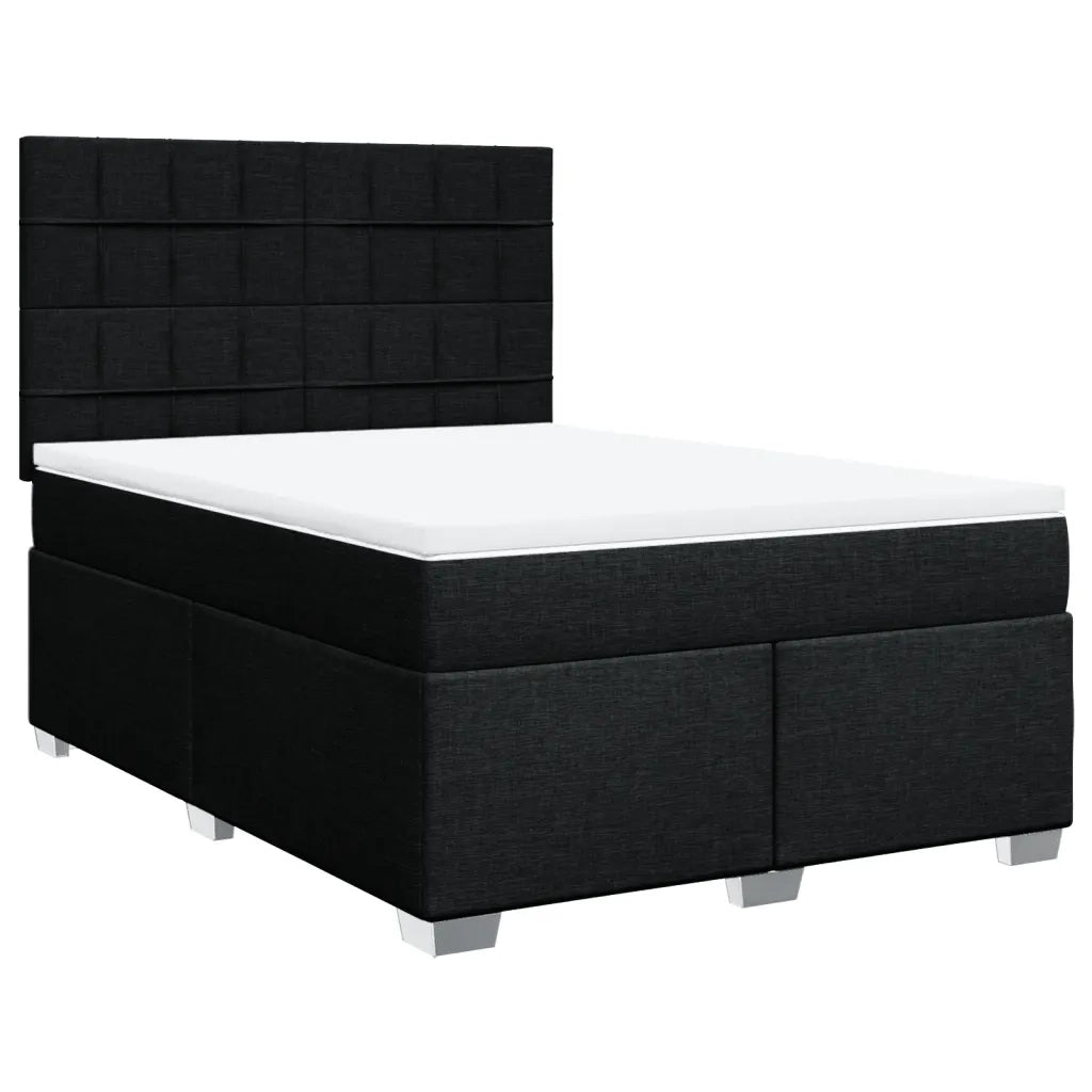 Giroletto a Molle con Materasso Nero 140x200 cm in Tessuto 3290513