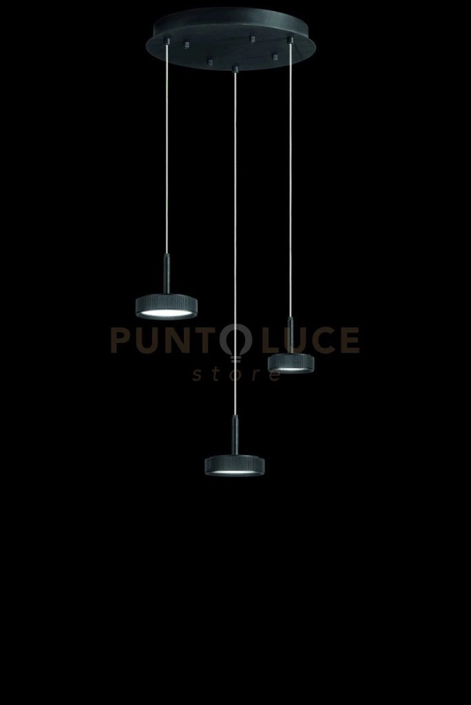 SOSPENSIONE NINA 3 LUCI NERO 3000K 1440LM 24W D.35CM VETRI ACQUISTABILI SEPARATAMENTE