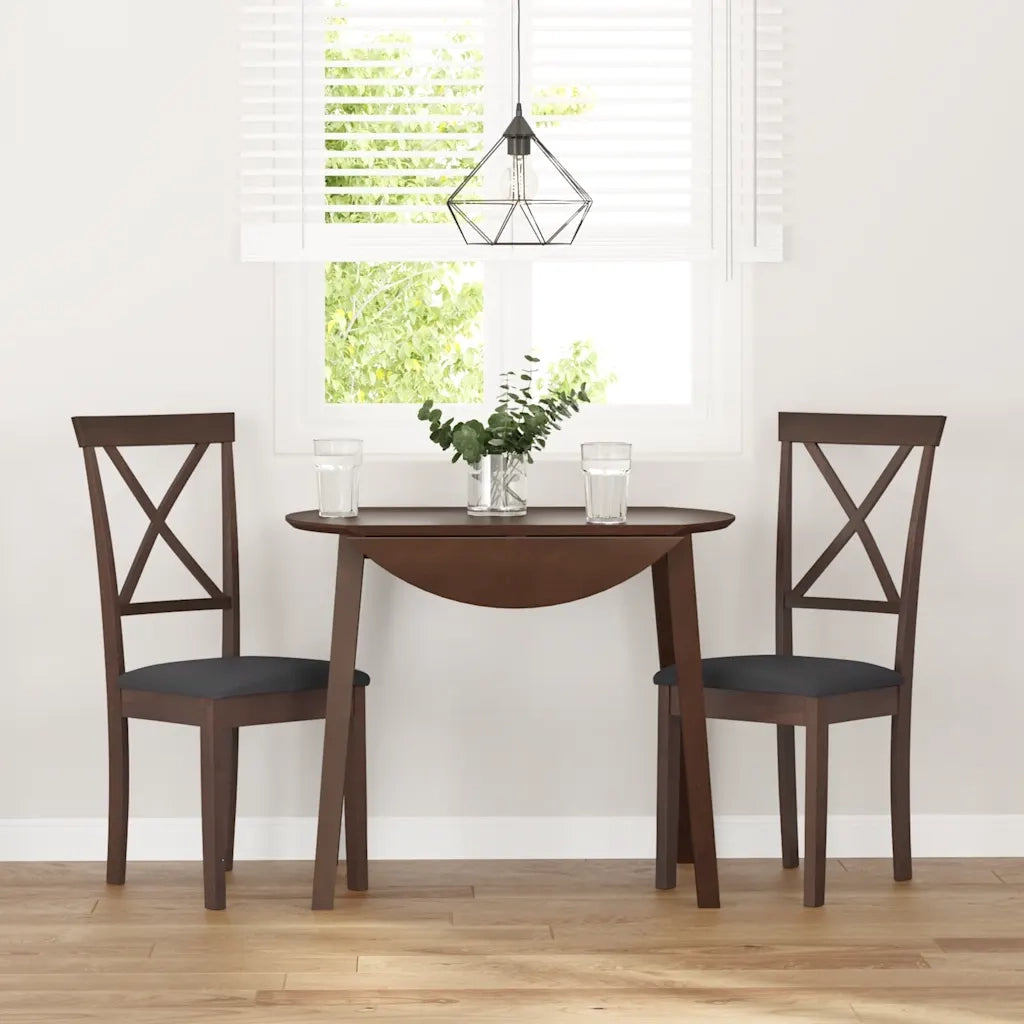 Sedie da Pranzo con Cuscini 2 pz | Sedie da cucina Marrone Legno Massello di Hevea