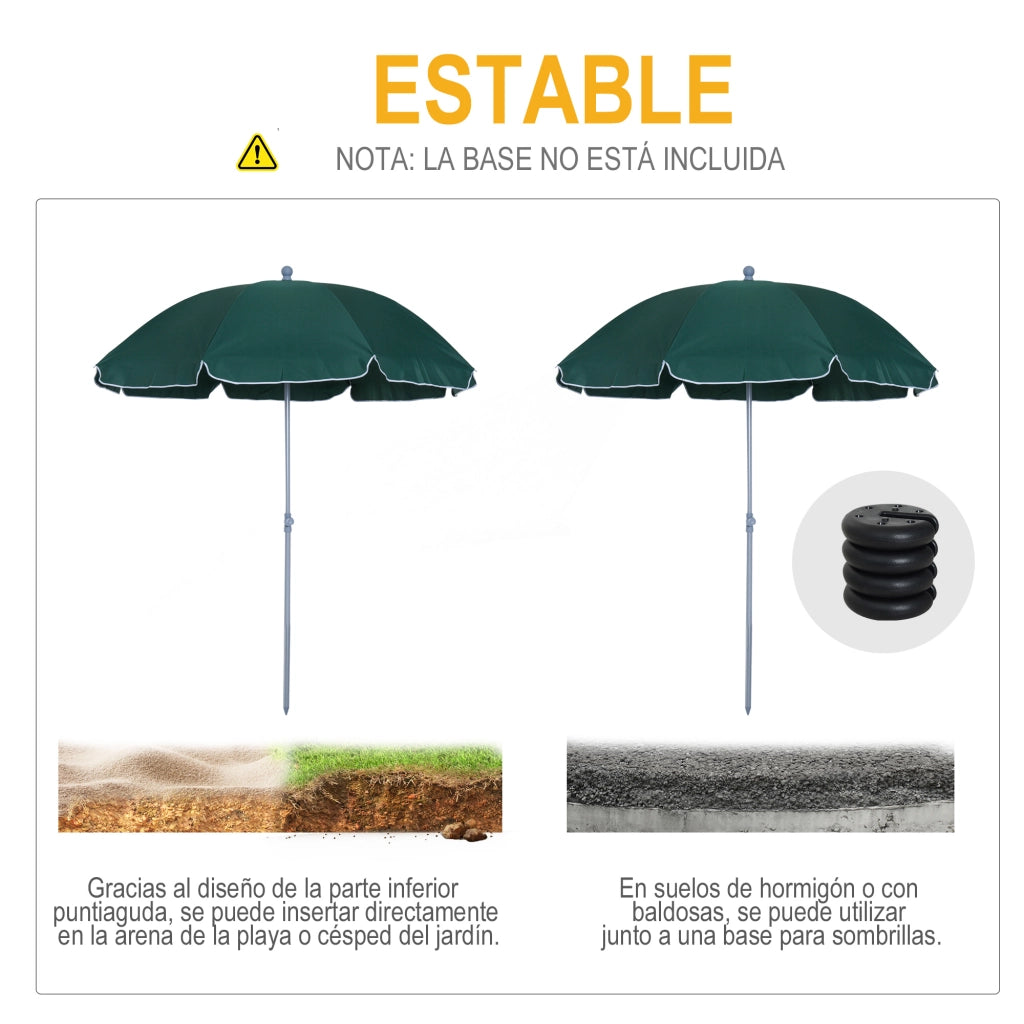 Ombrellone da giardino inclinabile ¨C Minimal ¨C verde ?202 cm