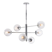 Demetra Sospensione in ferro cromo lucido 6 luci X 97 Ø73 BL279-6-CR