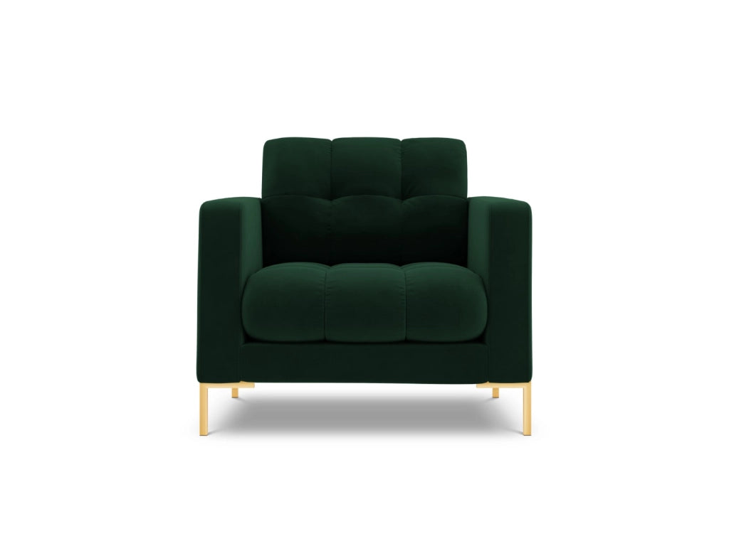 Cosmopolitan Design - Poltrona "Bali" in velluto verde bottiglia 