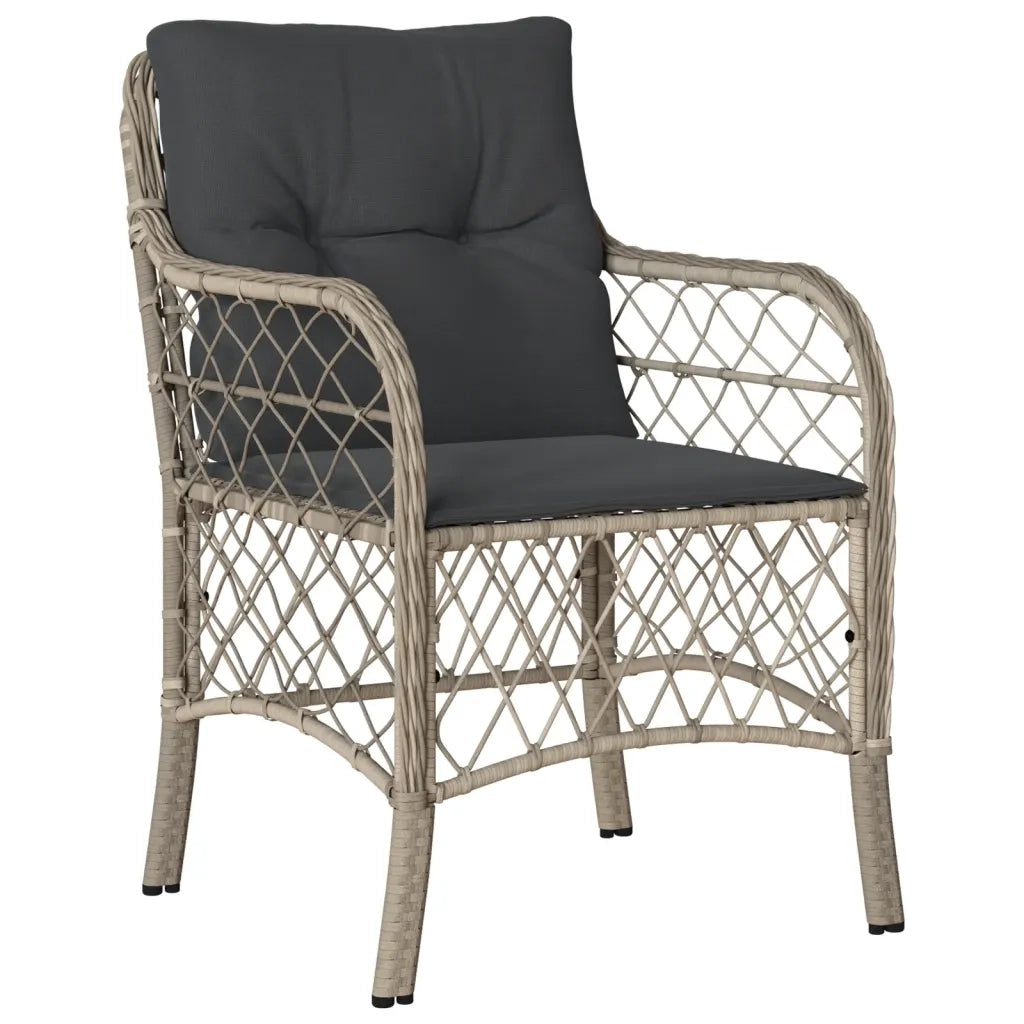 Set Pranzo da Giardino 5pz con Cuscini Grigio Chiaro Polyrattan 3212174
