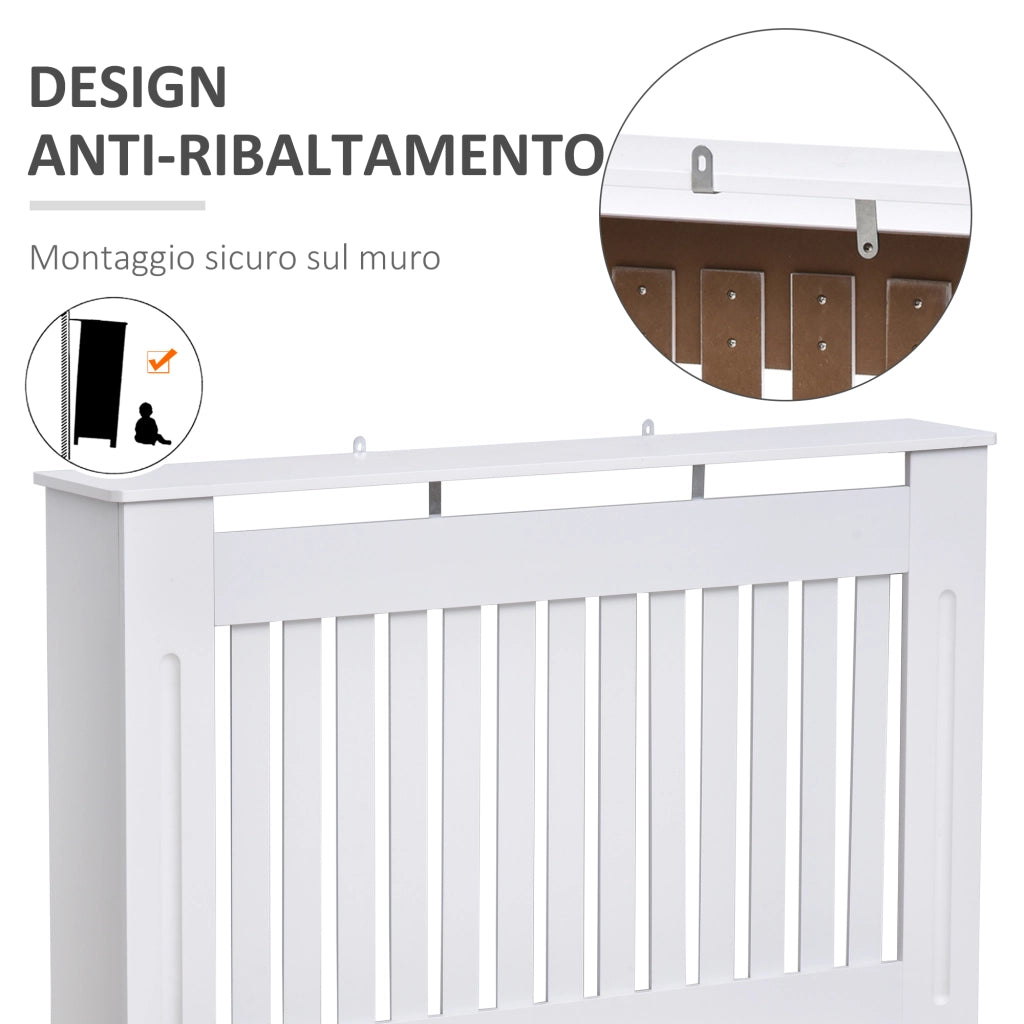 Copritermosifone in MDF ¨C Xylo ¨C Bianco, 112x19x81 cm