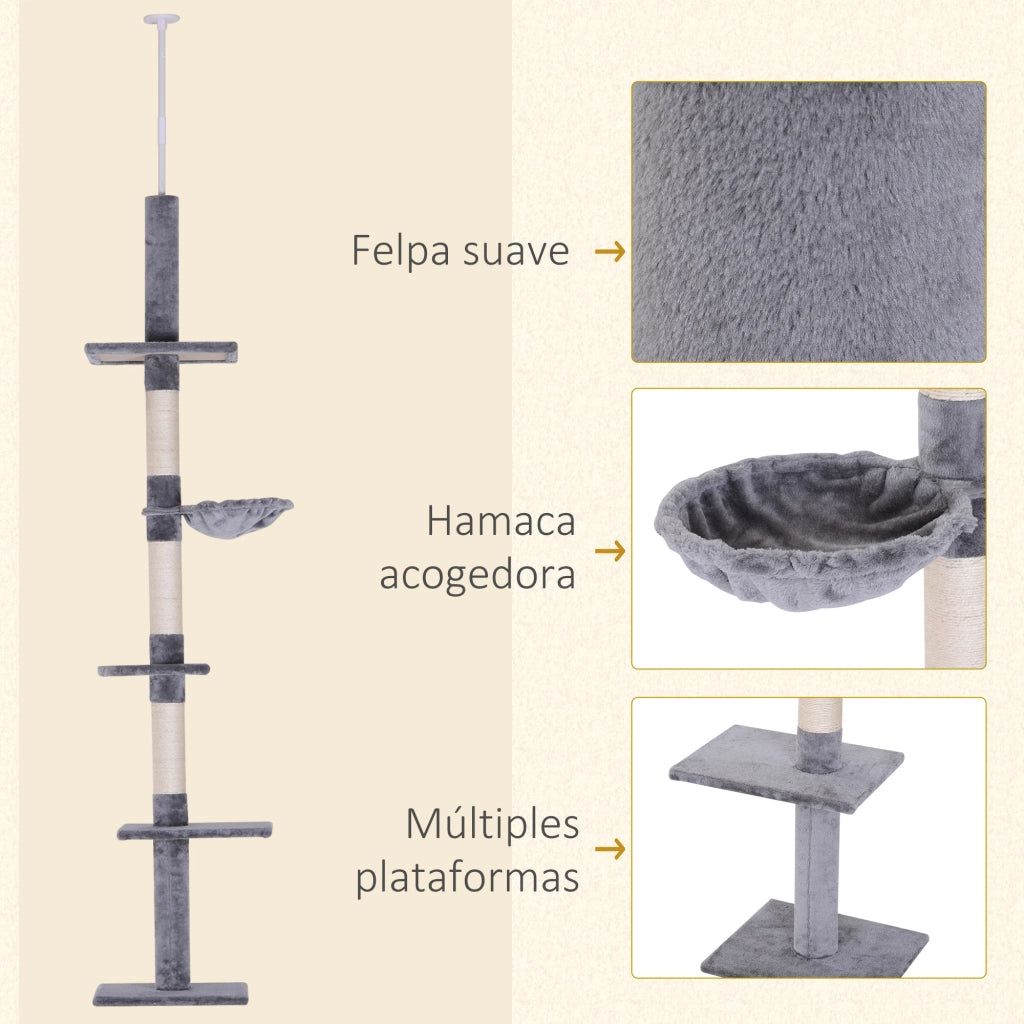 Albero per Gatti ¨C zephmum ¨C Grigio, 230-260 cm