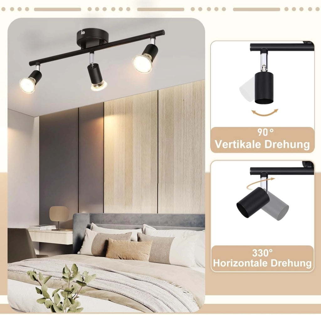 ZMH Faretto da soffitto 3 luci GU10 moderni per camera letto corridoio