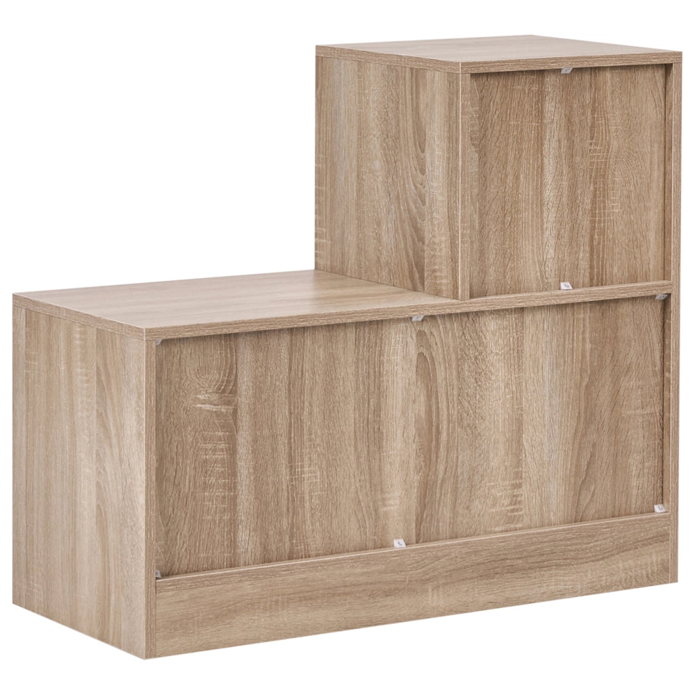 Set da ingresso Appendiabiti con contenitore per scarpe, specchio e ganci appendiabiti Marrone chiaro