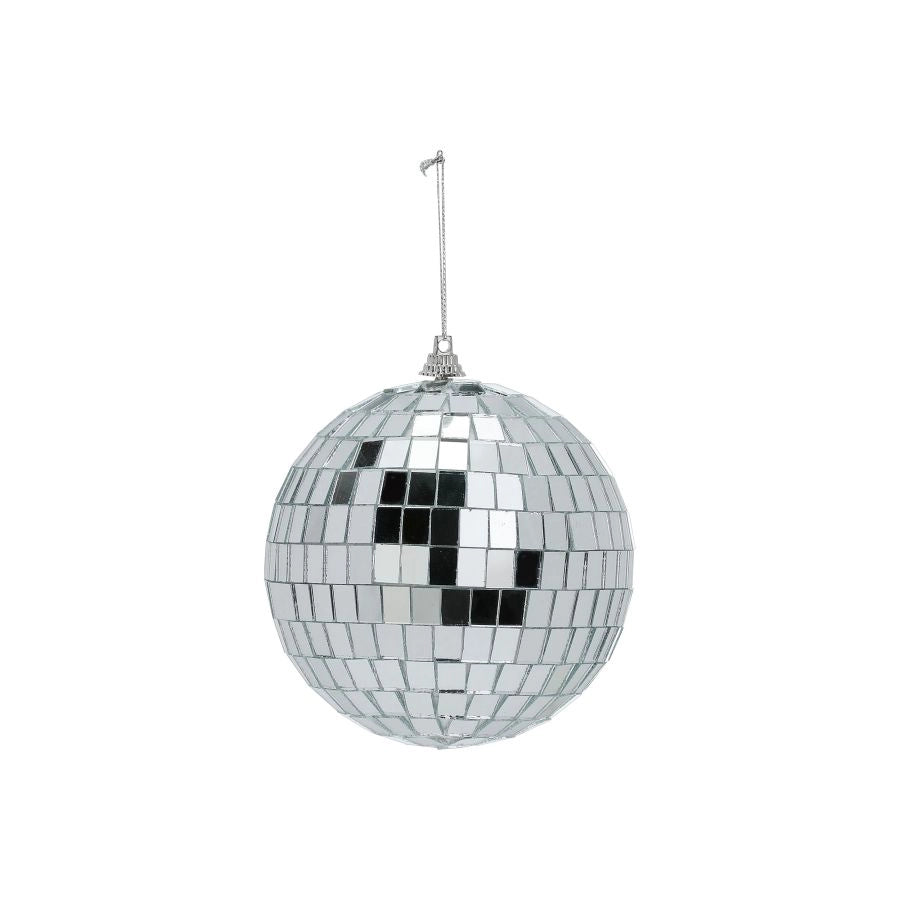 PALLA DISCO PARTY IN VETRO ARGENTO 11CM