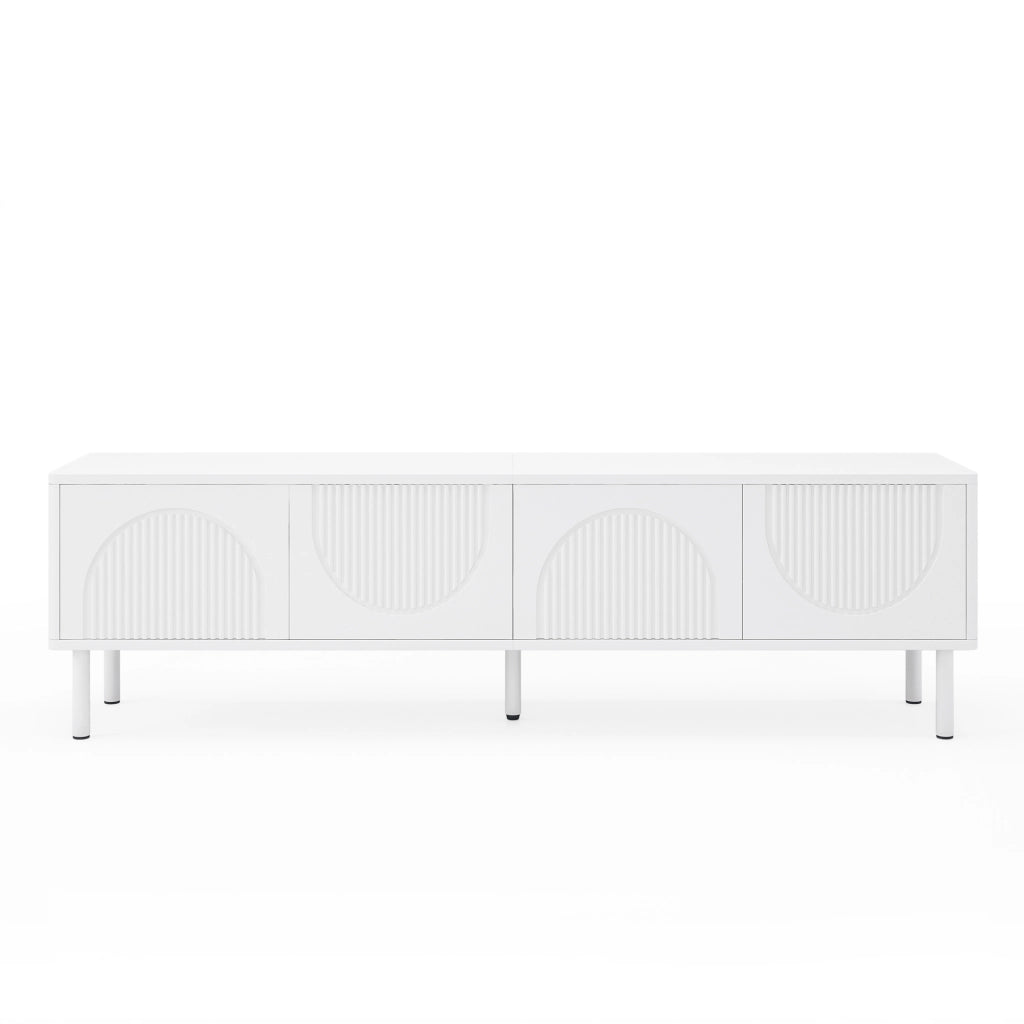Cassettiera per TV bianca in MDF e truciolato 180 cm