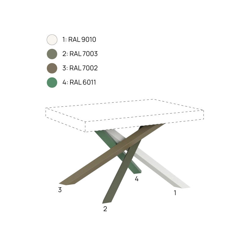 Tavolo allungabile 200/460x90 cm Volantis telaio Multicolore 4/A - Quercia Natura