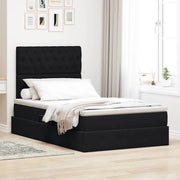 Letto con contenitore e materasso Nero 120 x 200 cm Velluto