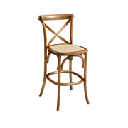 Sgabello da bar bistrot in legno vintage, noce