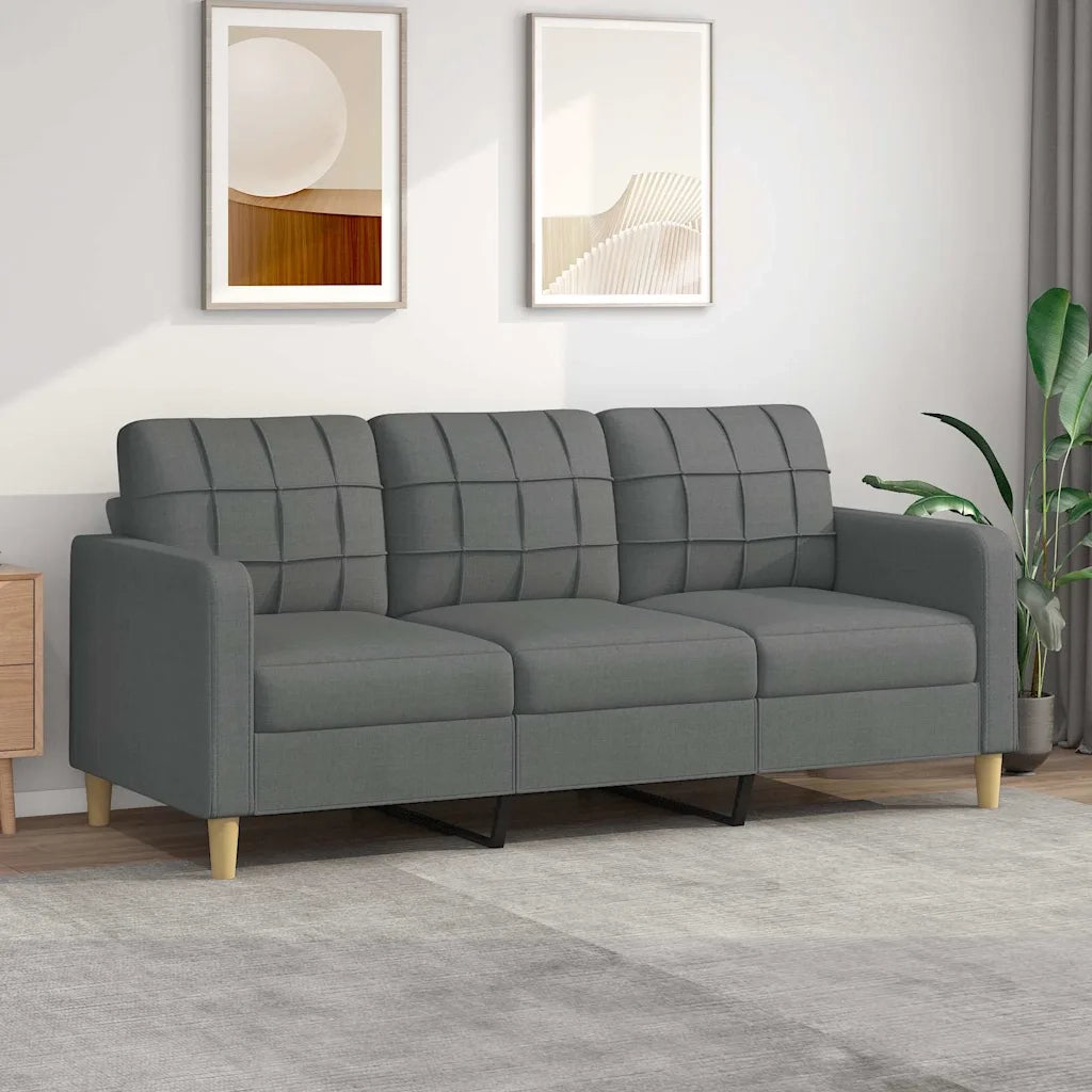 Divano a 3 Posti-Sofa 3 Posti Grigio Chiaro 180 cm in Tessuto 676162