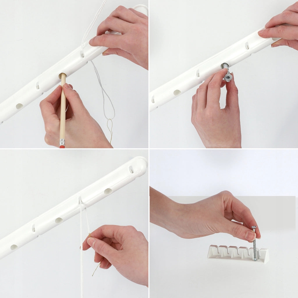 Stendibiancheria da soffitto KADAX per bagno, 5 barre, 100 cm, resistente e robusto.