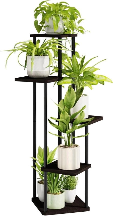 Supporto per piante a 5 livelli - decorazione interna - nero - metallo