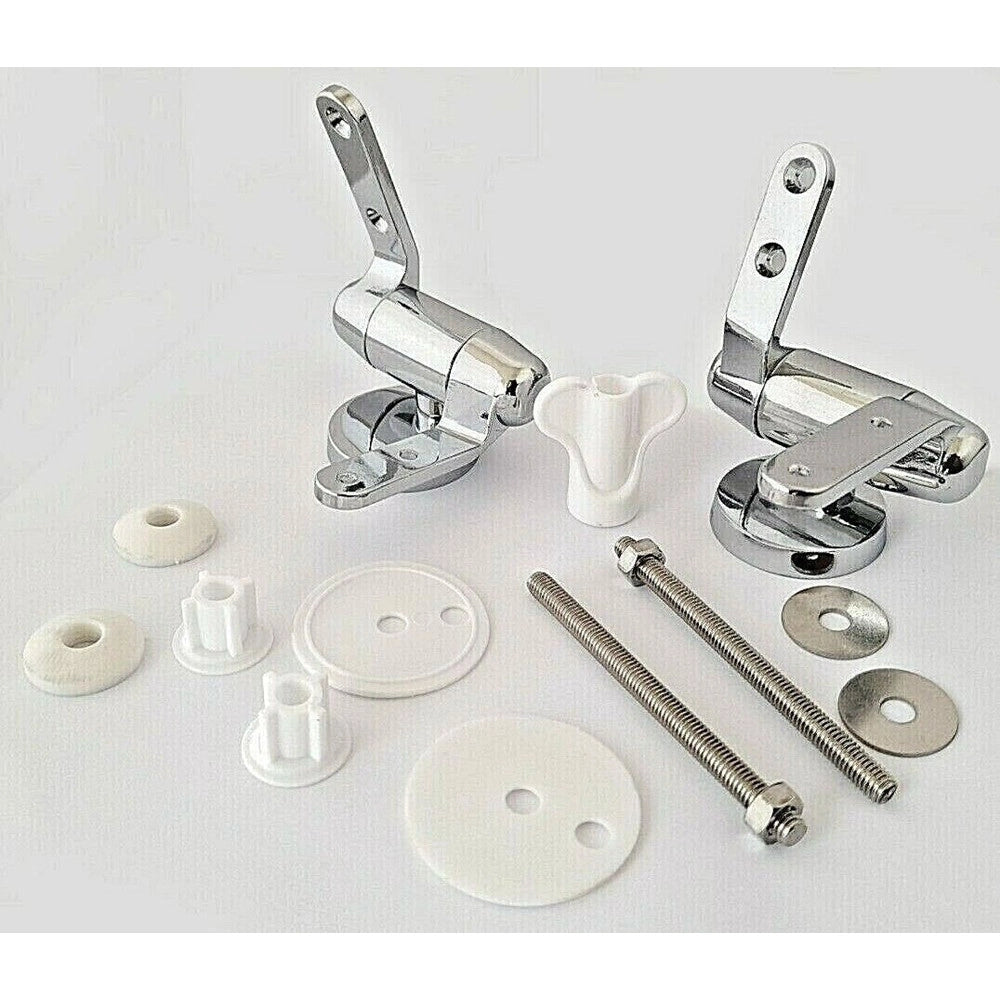 Trade Shop - Cerniere Per Wc Copriwater Universali 2pz Cromate Con Chiusura Ammortizzata 59609 -