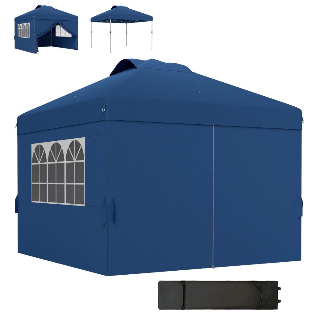 Gazebo pieghevole ¨C Minimal ¨C Grigio 3x3m con finestre e trasporto