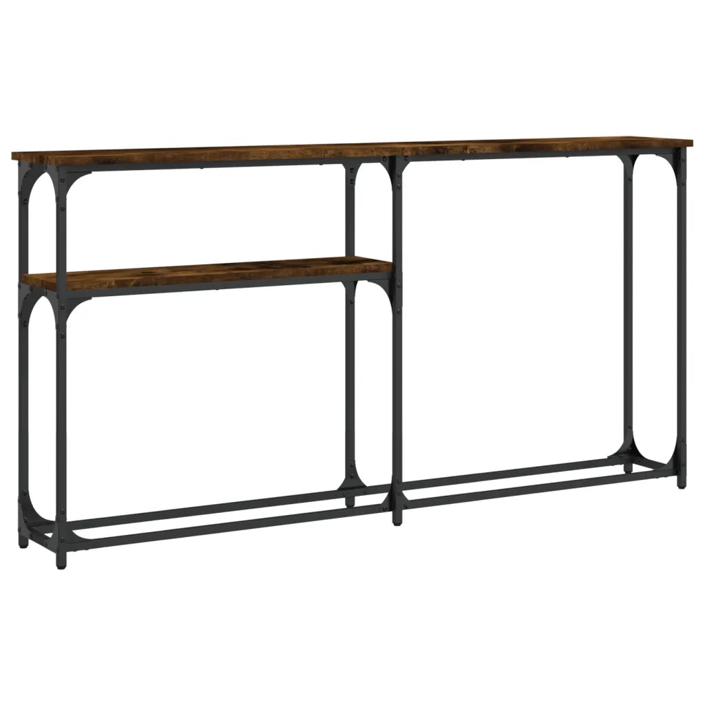 Tavolino Consolle | Tavolo d'Ingresso Rovere Fumo 145x22,5x75 cm Legno Multistrato